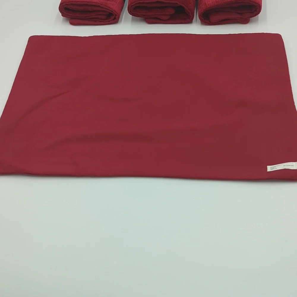 Vintage Moose Place Mat Embroidered Red Green Set Of 4 Chenille Cotton 13x7